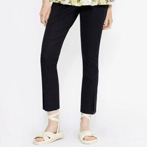 Ted Baker Ozete Cropped Skinny Fit Black Trousers Stretch Pants Classic Slit Hem
